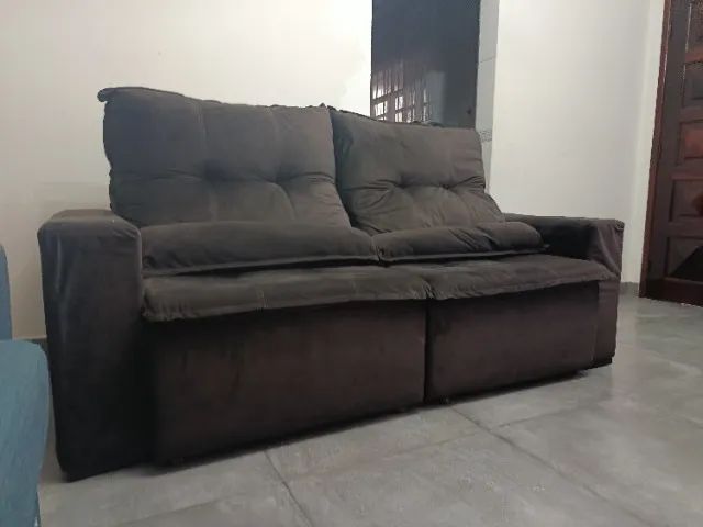 Sofá Retrátil Reclinável 3 Lugares marrom - Foto 3