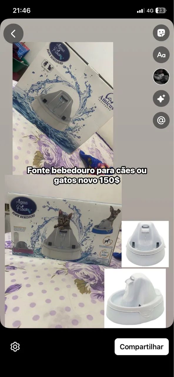 Bebedouro para cães e gatos Bivolt 