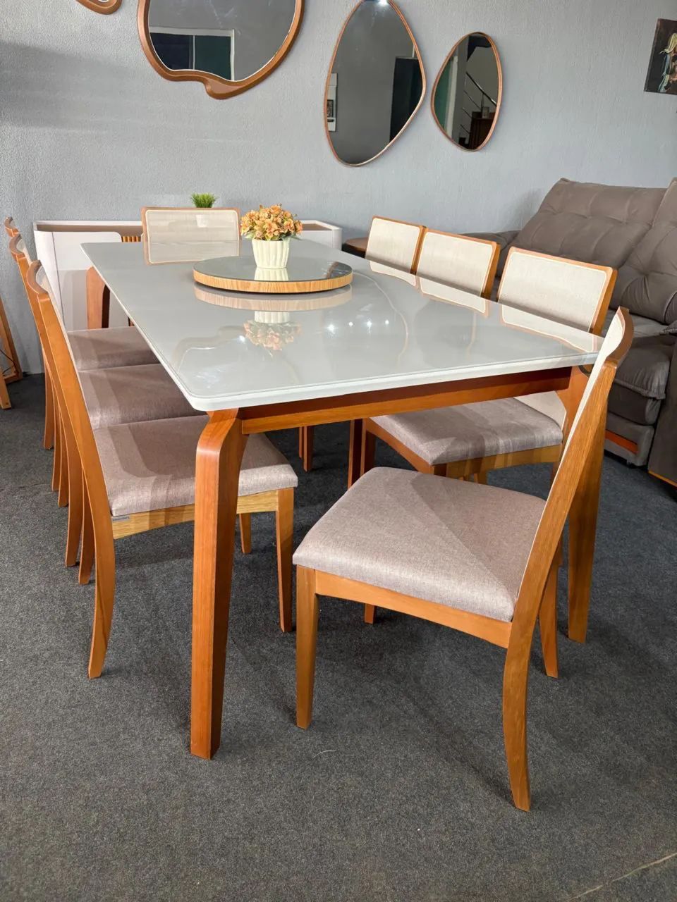 Mesa de Jantar 8 Lugares 100% Madeira Pronta Entrega - Foto 2