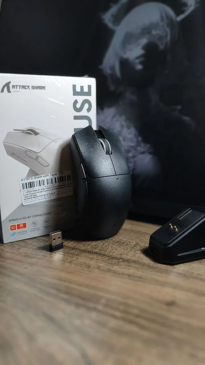 Mouse Sem Fio Attack Shark X11 Tri-Mode com Dock de Carregamento - Foto 4