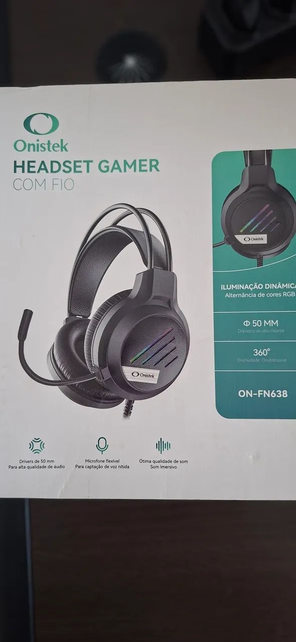 Fone com microfone gamer RGB - Foto 2