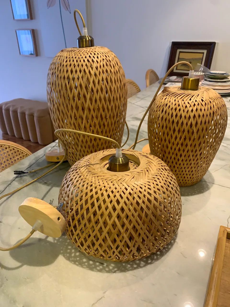 Pendentes em palha 