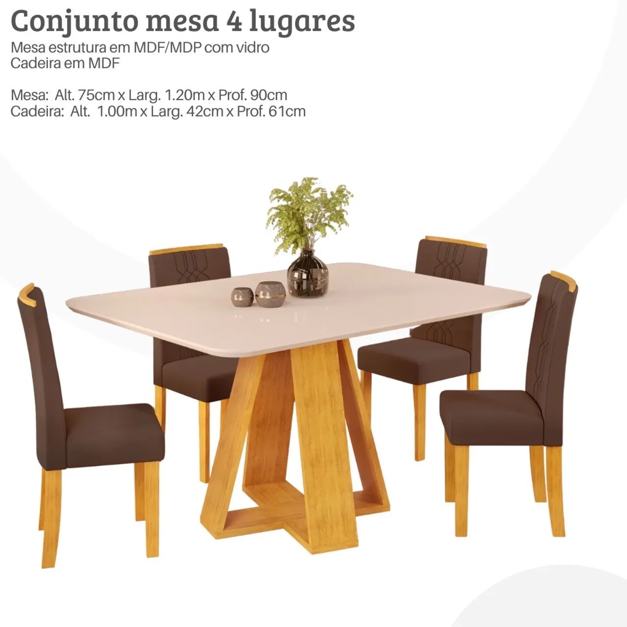 Mesa de jantar com 4 cadeiras  - Foto 2