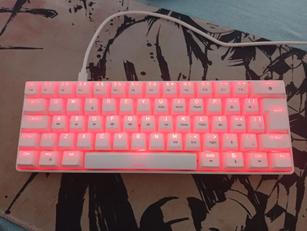 Teclado mecanico hyrax, branco, switch azul  - Foto 2