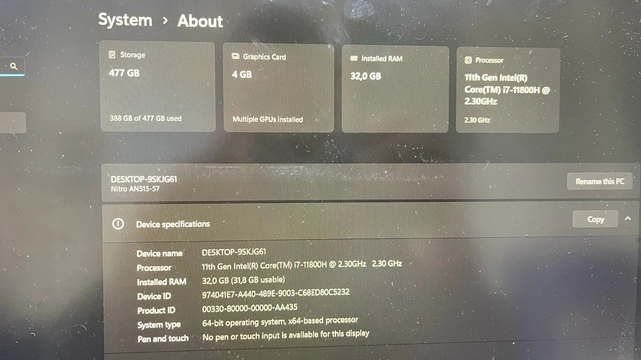 Nitro 5 i7 32GB RAM - Foto 4