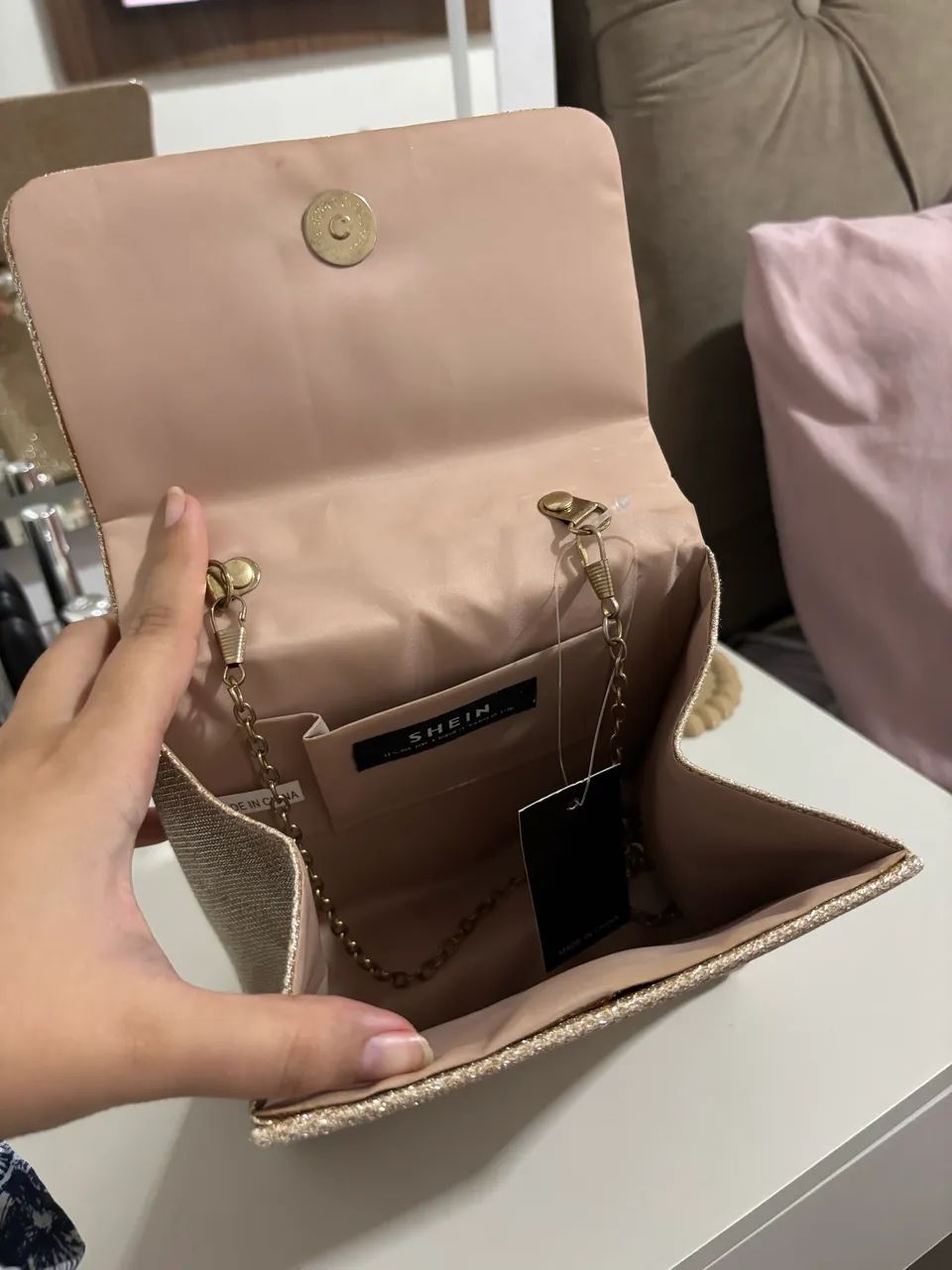 Bolsa de Festa Brilhosa com Pérolas  - Foto 3