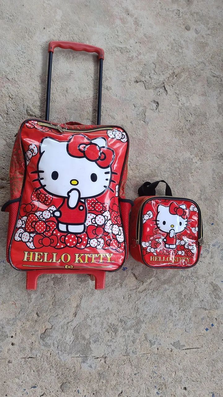 Mochila Escolar Hello Kitty Com Lancheira Térmica  - Foto 2