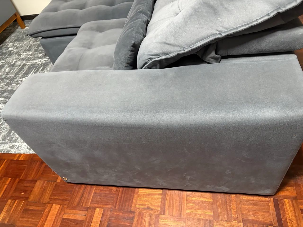 Vendo Sofá Retrátil e Reclinável na cor Cinza 3 lugares  - Foto 3