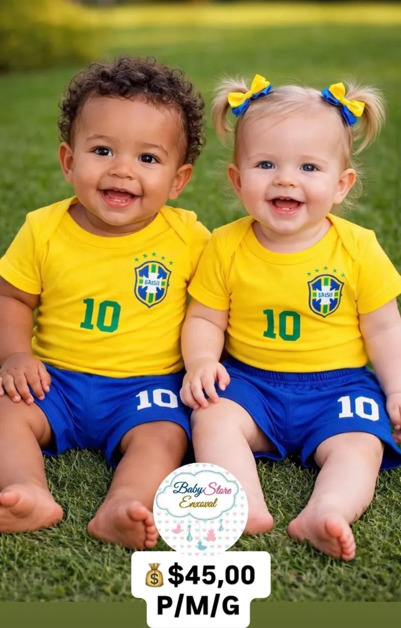 Conjunto do Brasil para bebês - Foto 4