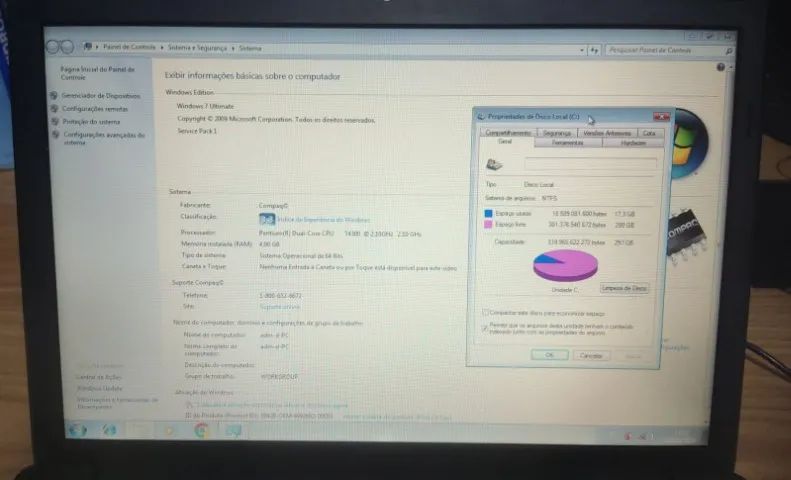 Notebook HP Compac - Processador Pentium Dual Core T4500 2.10Ghz (ref 20) - Foto 3