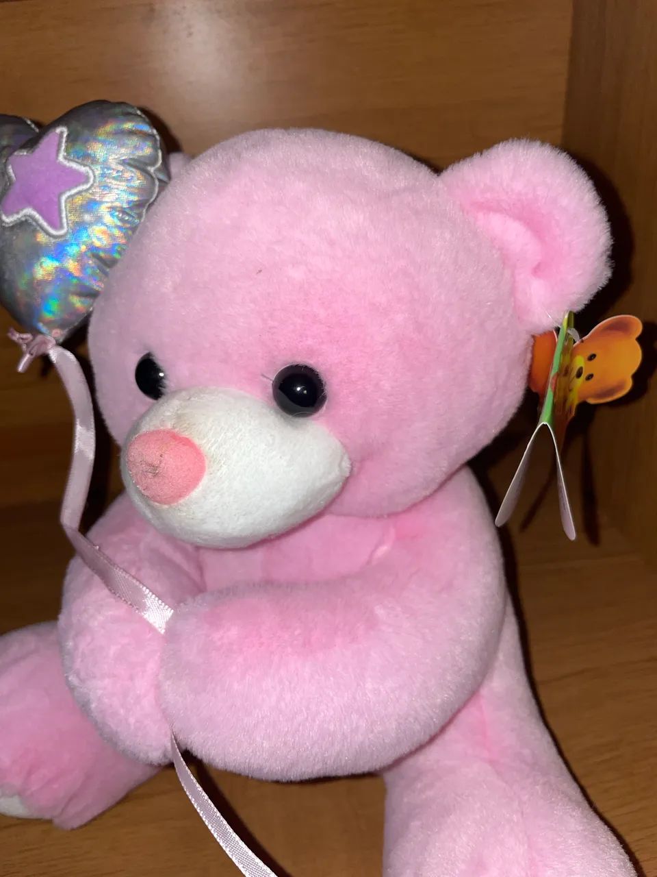 Ursinho de Pelúcia Rosa com Coração - Foto 4