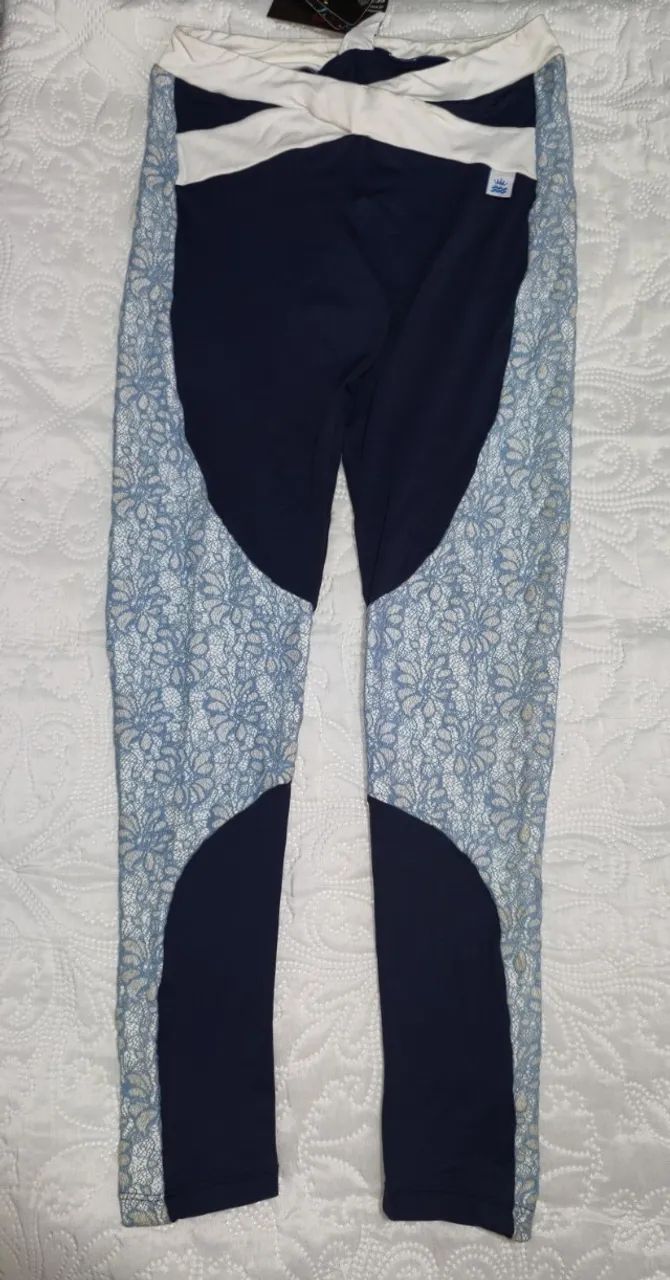 Calça Leg Legging Hipkini Nova Sem Uso Azul Escuro - Foto 4