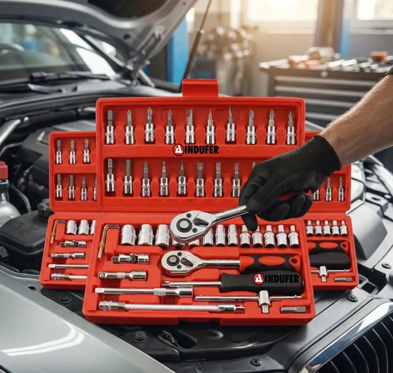 Aço de Peças, 46 Moza Soquete Catraca Chave Kit セット FAS-1800 Cromo e Vanádio 管楽器・吹奏楽器