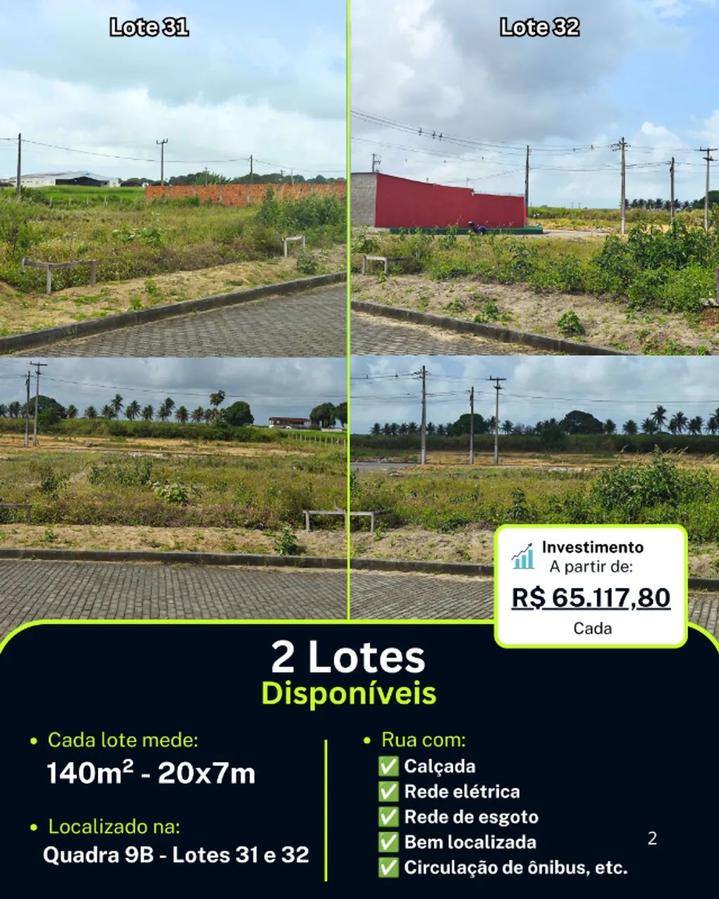 Vendo: Terreno com 2 Lotes - Área total: 280m² - Foto 3