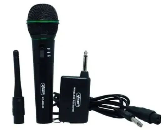 Microfone sem e com  Fio Knup Preto Kp-m0005 Vhf  - Foto 4
