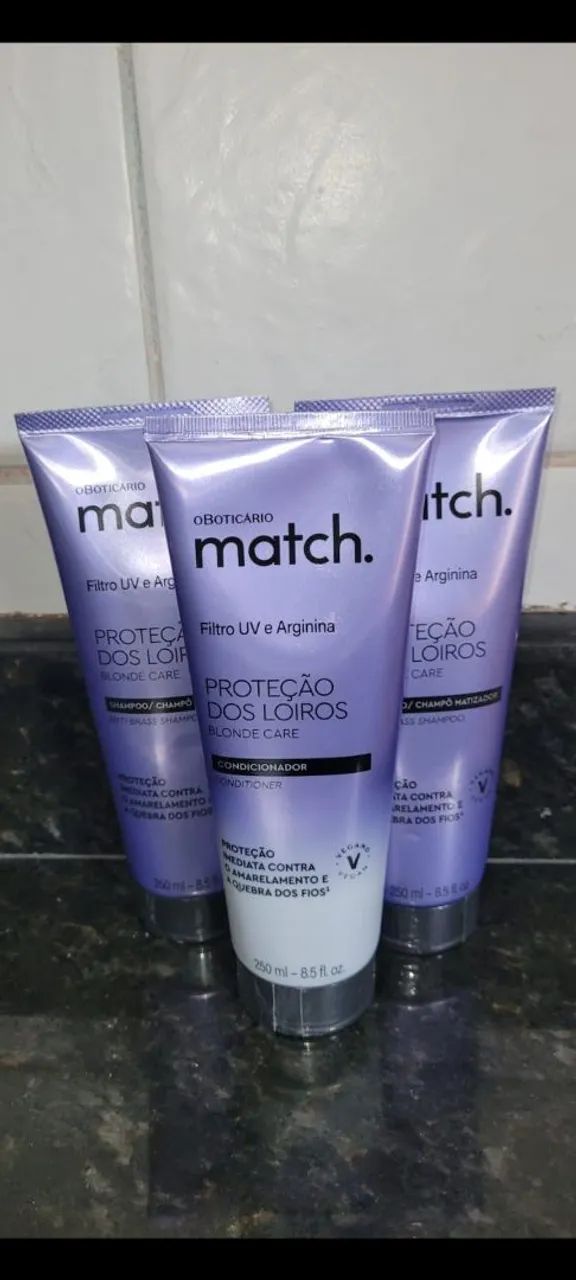 Kit Mach Boticário c 2Shampoos+  1Condicionador proteção dos loiros de 147,9 por 89,90