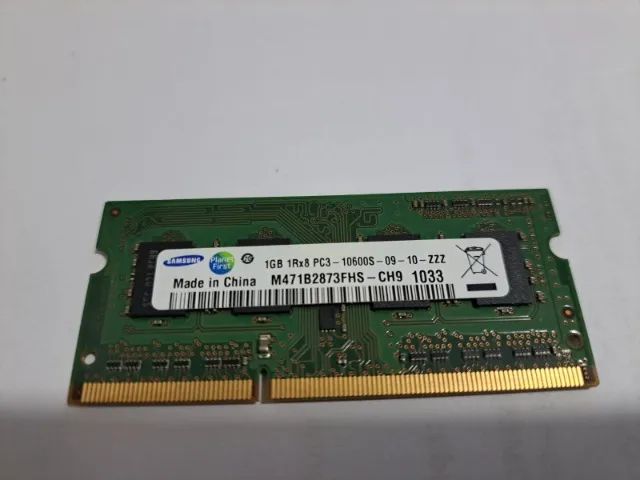 Módulo de memória RAM SO-DIMM DDR3 de 1 GB da Samsung
