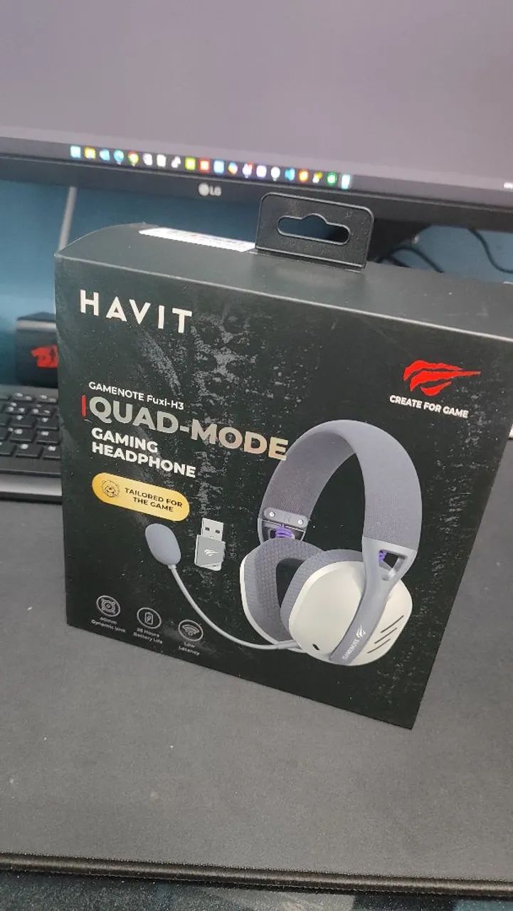 Headset Gamer Sem Fio Havit Fuxi H3, 7.1 surround (Lacrado)