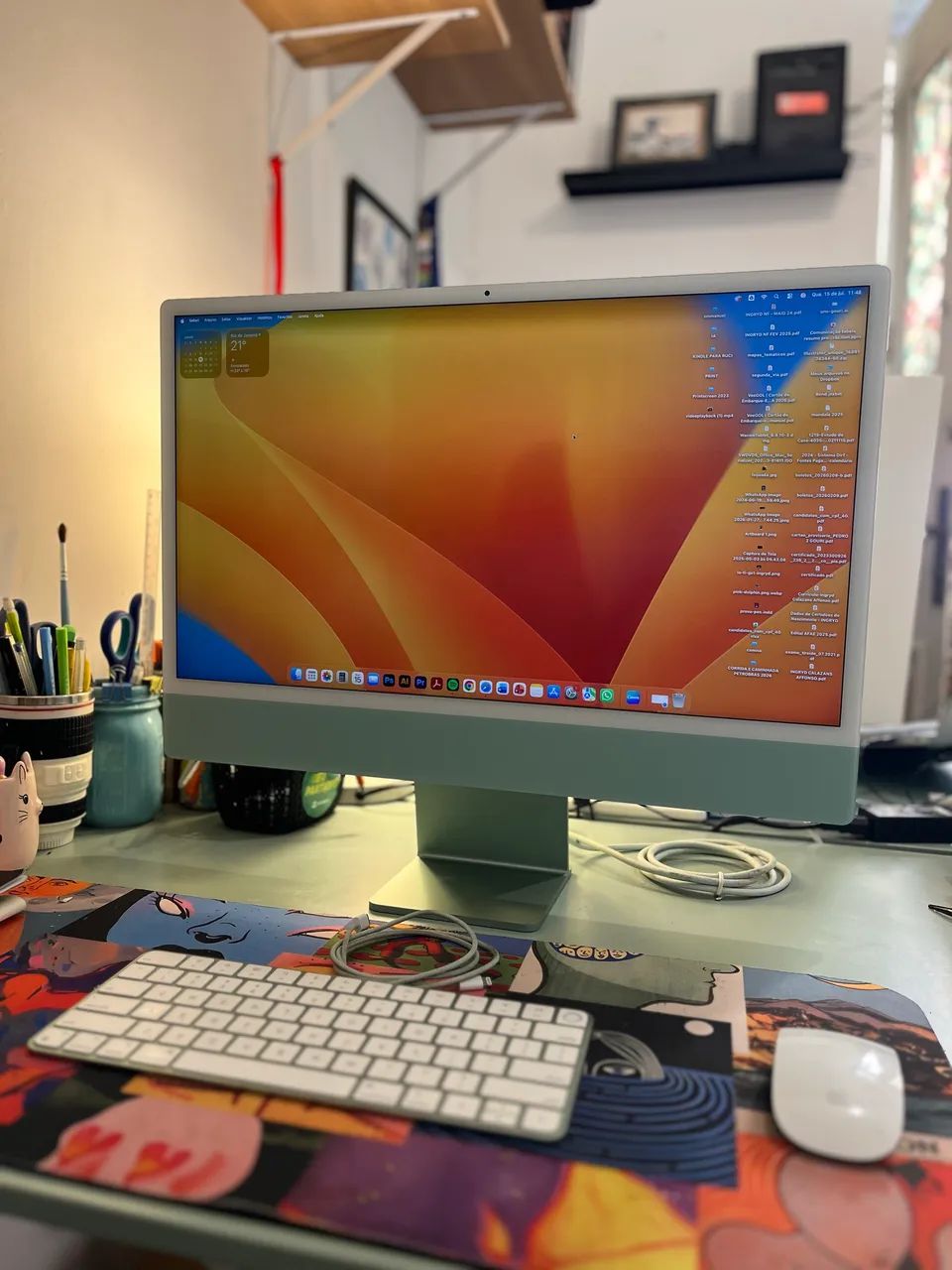 iMac M1 verde completo funcionando perfeitamente | única dona | NF