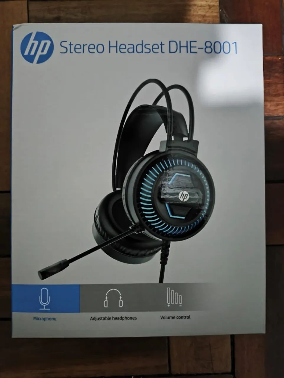 Headset Gamer HP DHE 8001 P2 com LED Blue Light Preto