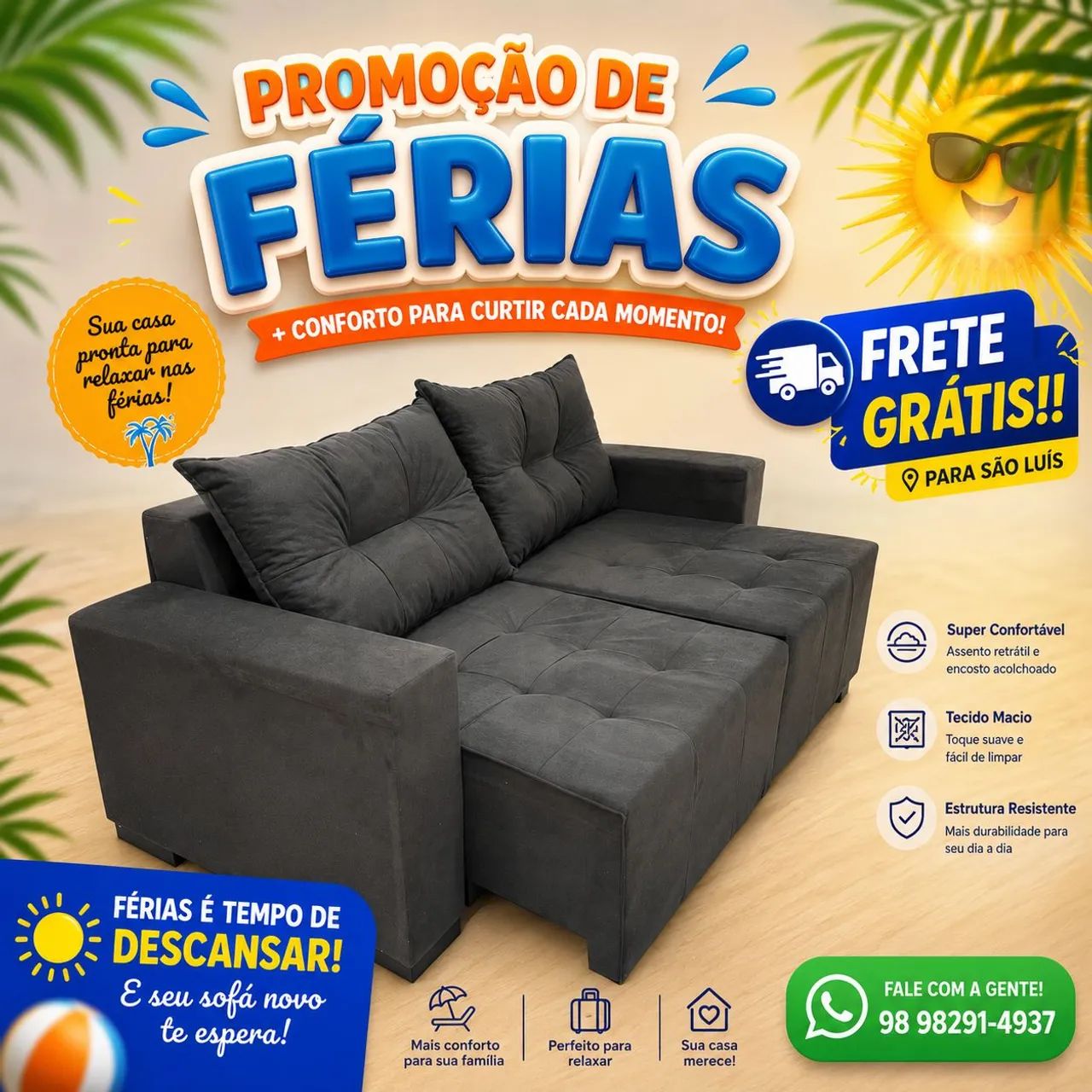 Super Promoção de Sofá Retrátil A Pronta Entrega!!