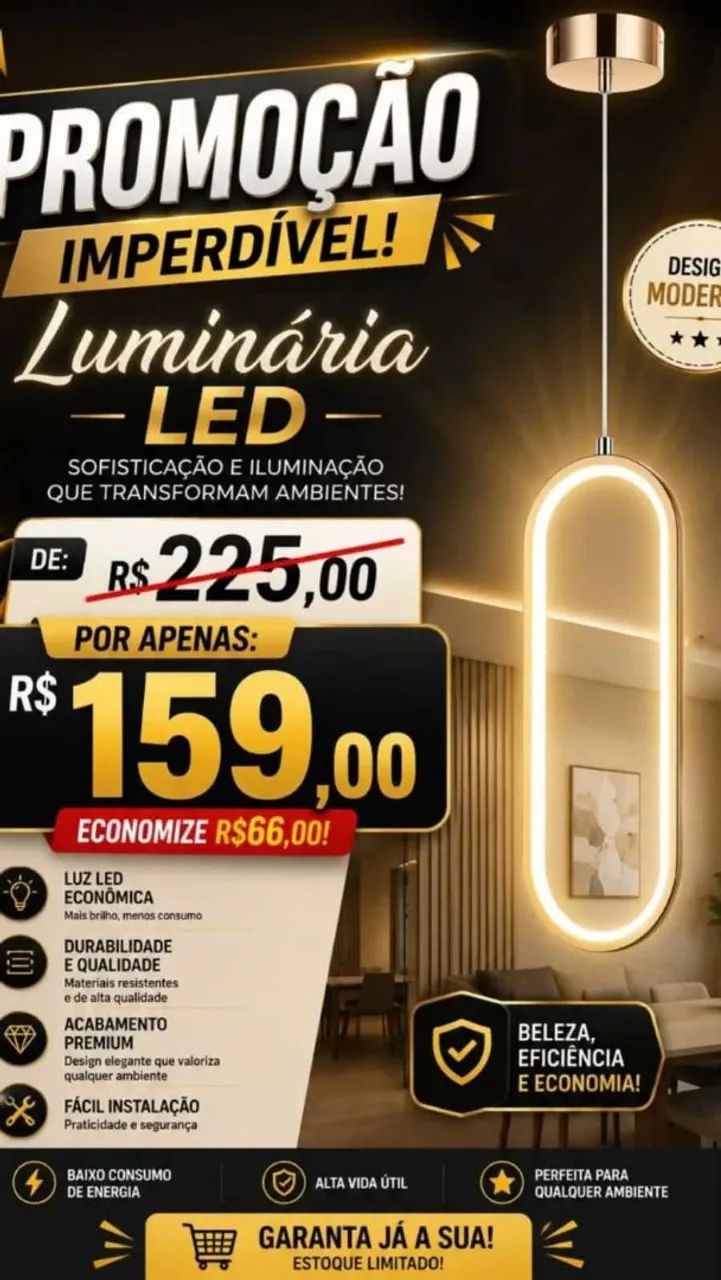 Promoção luminária em led 