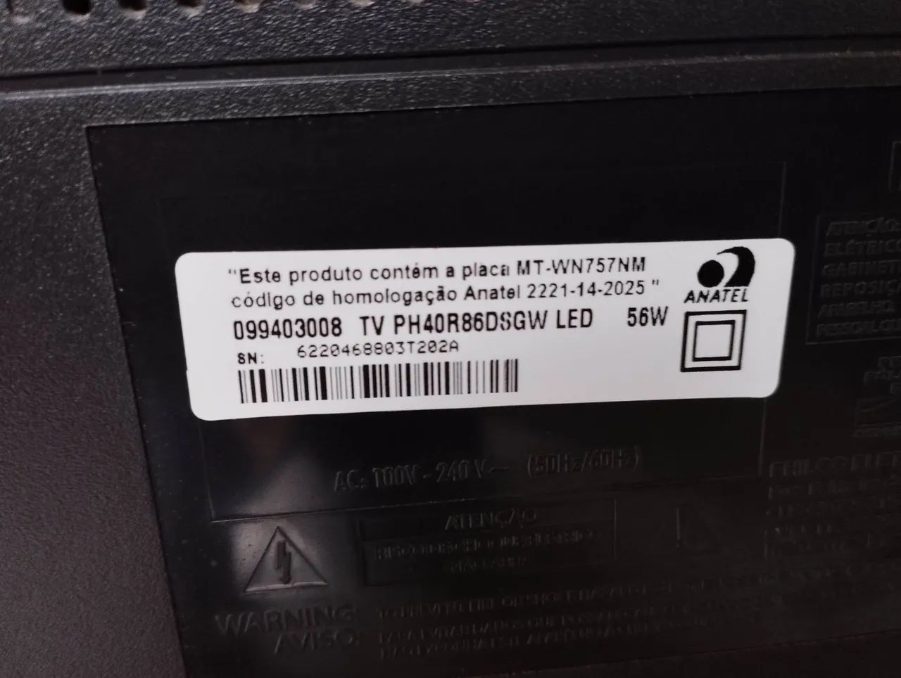 TV Philco Led 40 Polegadas Funcionando Modelo PH40R86 DSGW - Foto 4