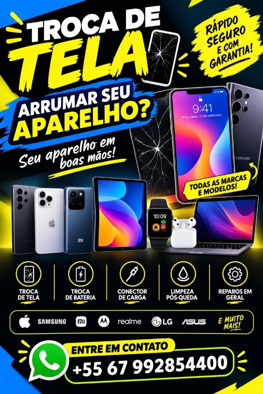 TROCA DE TELA E CONSERTO DE APARELHO 