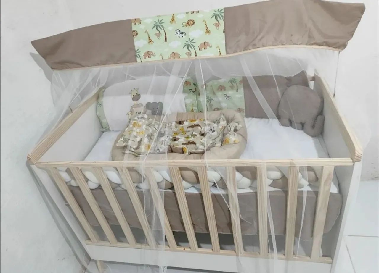 BERÇO EM MDF E MADEIRA <br>MADEIRA