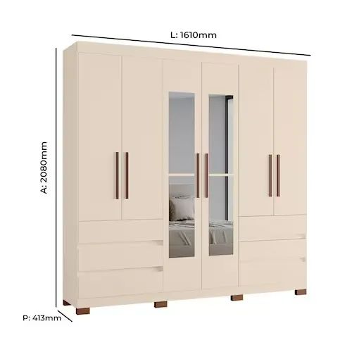 Seu Quarto Mais Sofisticado com o Guarda-Roupas Panamá 100% MDF - Foto 3