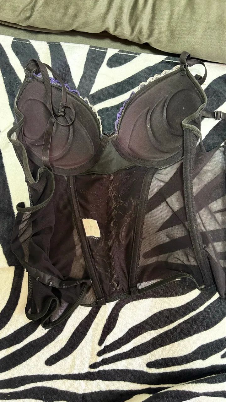 corset y2k preto e roxo P/M - Foto 4