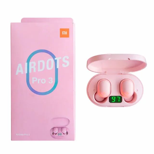 Fone Bluetooth TWS Compatível Redmi Airdots Pro 3 Rosa Sem Fio 5.0 com Estojo pode retirar - Foto 3