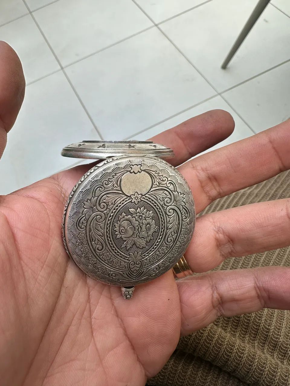 Casco relógio de bolso em prata - Foto 2