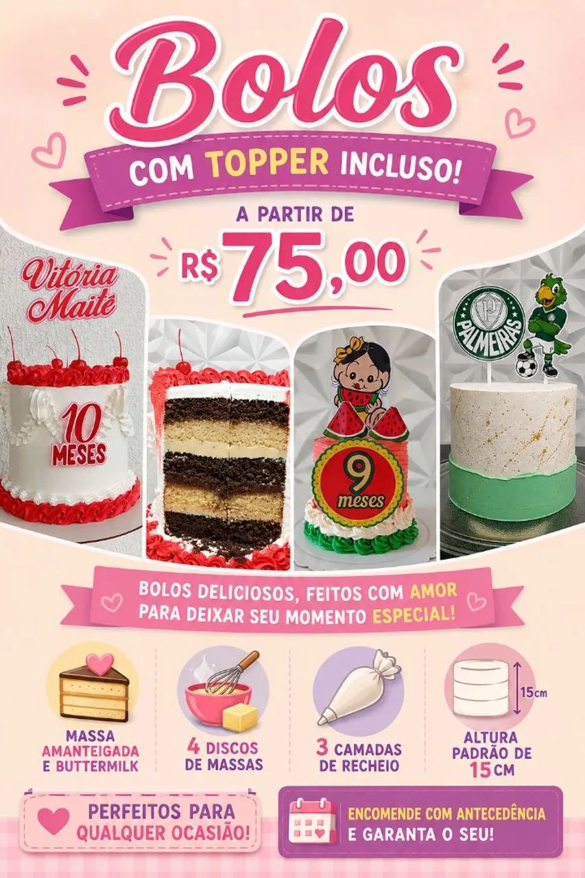 Bolo em chantininho 