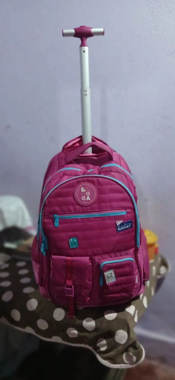 Mochila de carrinho rosa luluca - Foto 2
