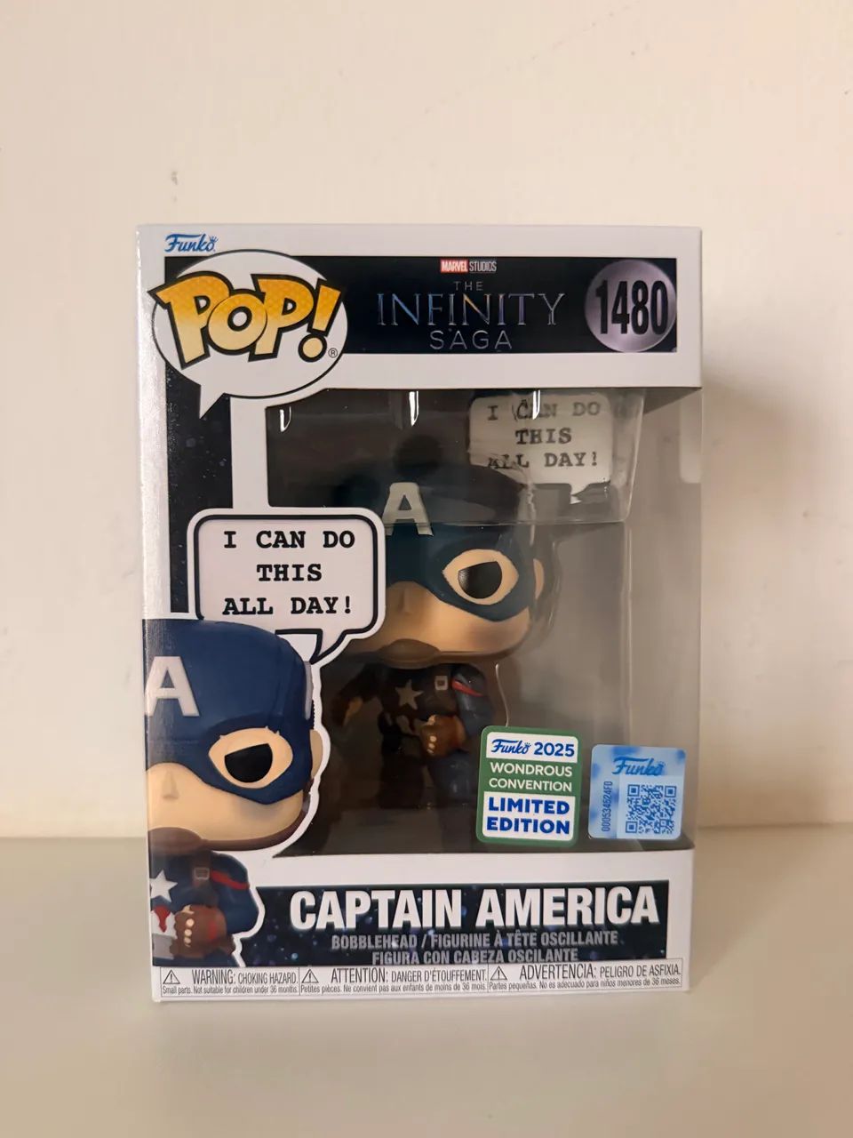 Funko Pop Marvel: Capitão América #1480 (I CAN DO THIS ALL DAY!) Infinity Saga