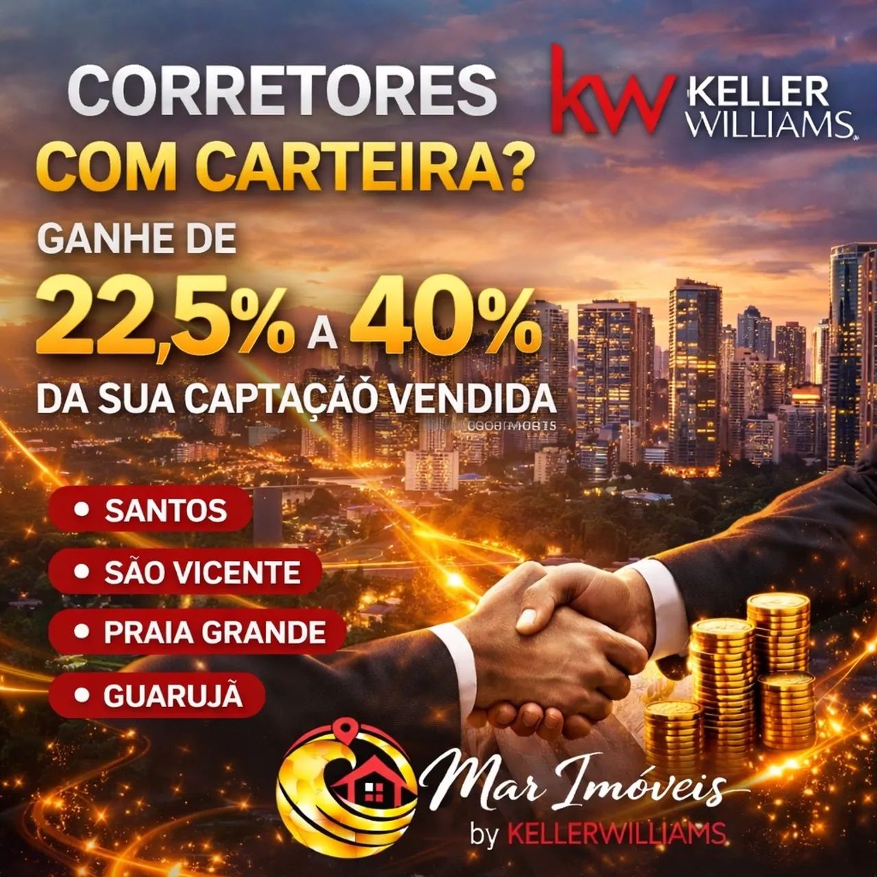 Ganhe de 22,5% a 40% da Sua Captação Vendida - Estrutura KW
