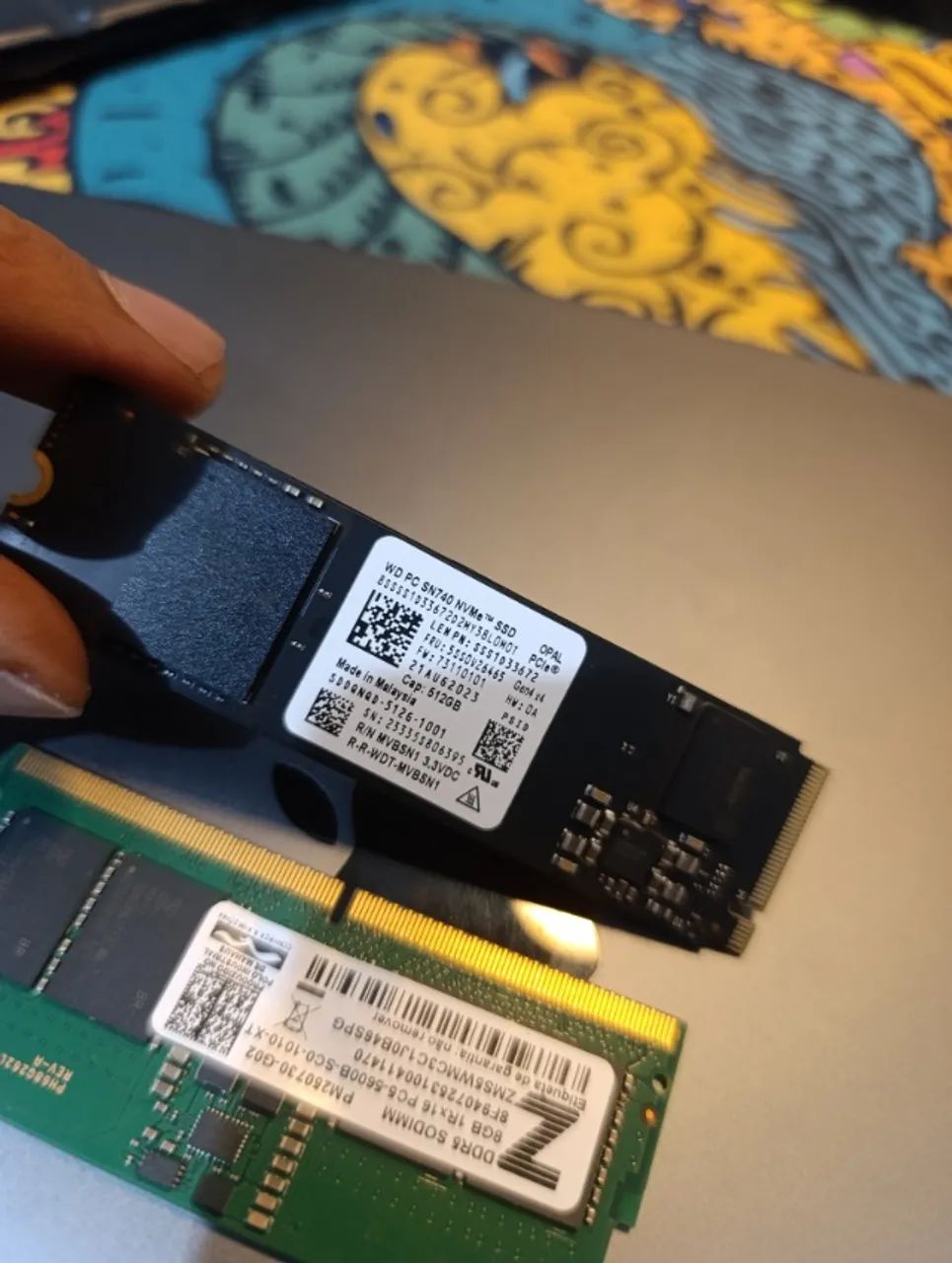 SSD NVMe WD SN740 512GB + RAM DDR5 8GB 5600MHz Notebook