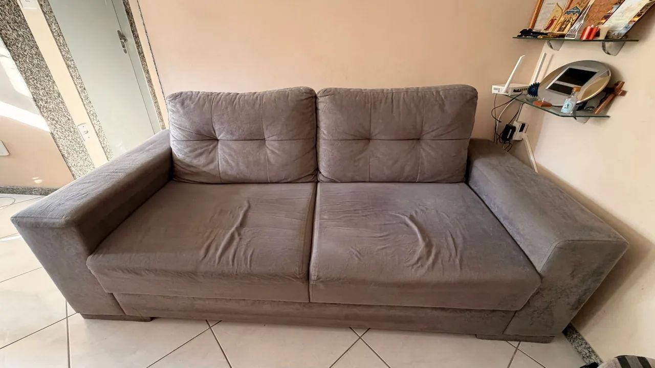 Sofá 2 lugares cinza - Foto 3