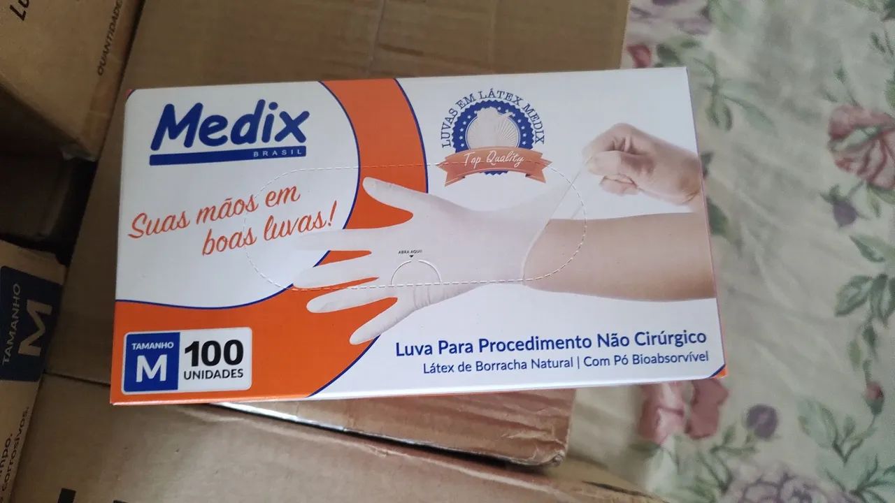 Luvas nitrilica Tam. PMG  cor P.B.e pele. - Foto 4