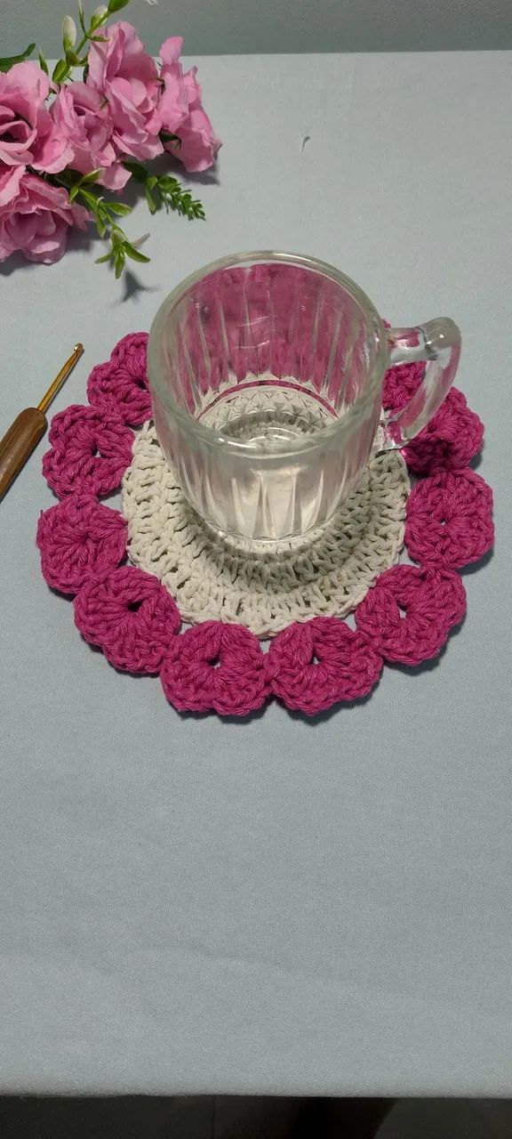 Conjunto com 4 porta Copo de Crochê  - Foto 3