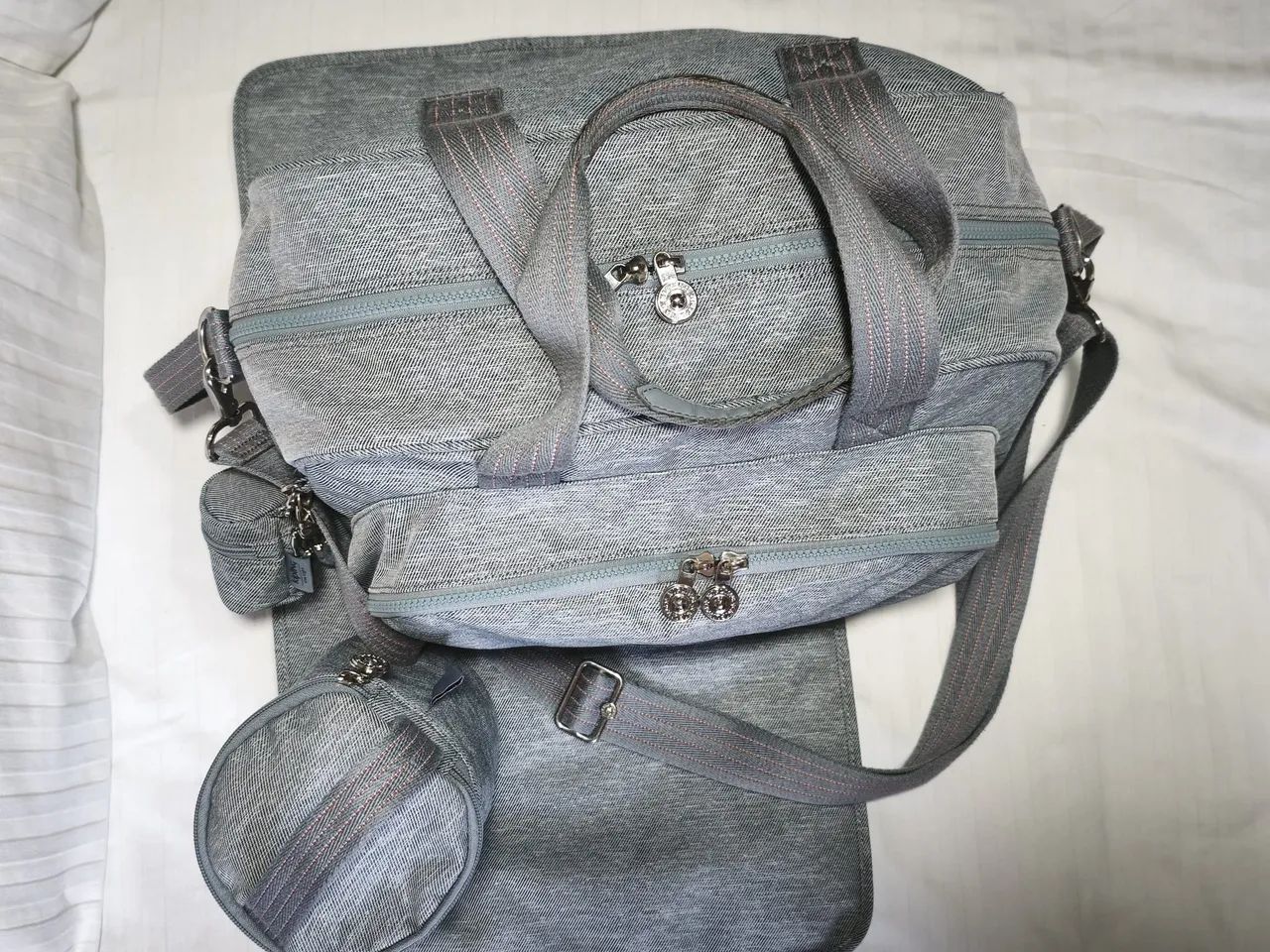 Bolsa Maternidade Kipling Camama Jeans Claro - Foto 2