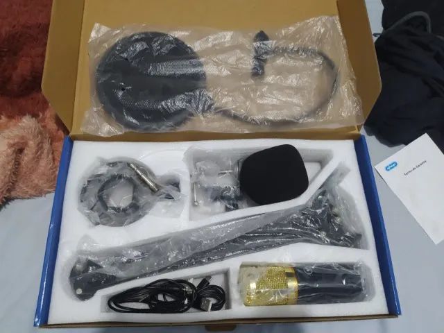 Microfone Bm800 Com Braço Articulado + Kit Interface Mesa V8 - Semi novo - Foto 5