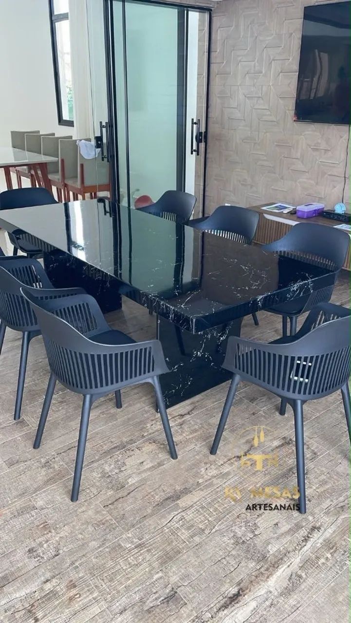 Mesas de ardósia e cadeiras polipropileno  - Foto 3