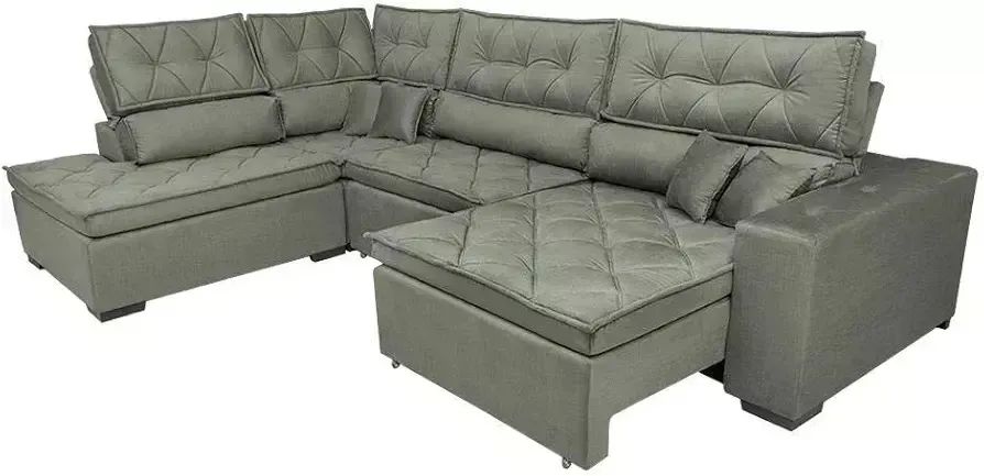 Sofá de Canto Retrátil e Reclinável com Molas Cama inBox Platinum Esquerdo ou direito - Foto 4