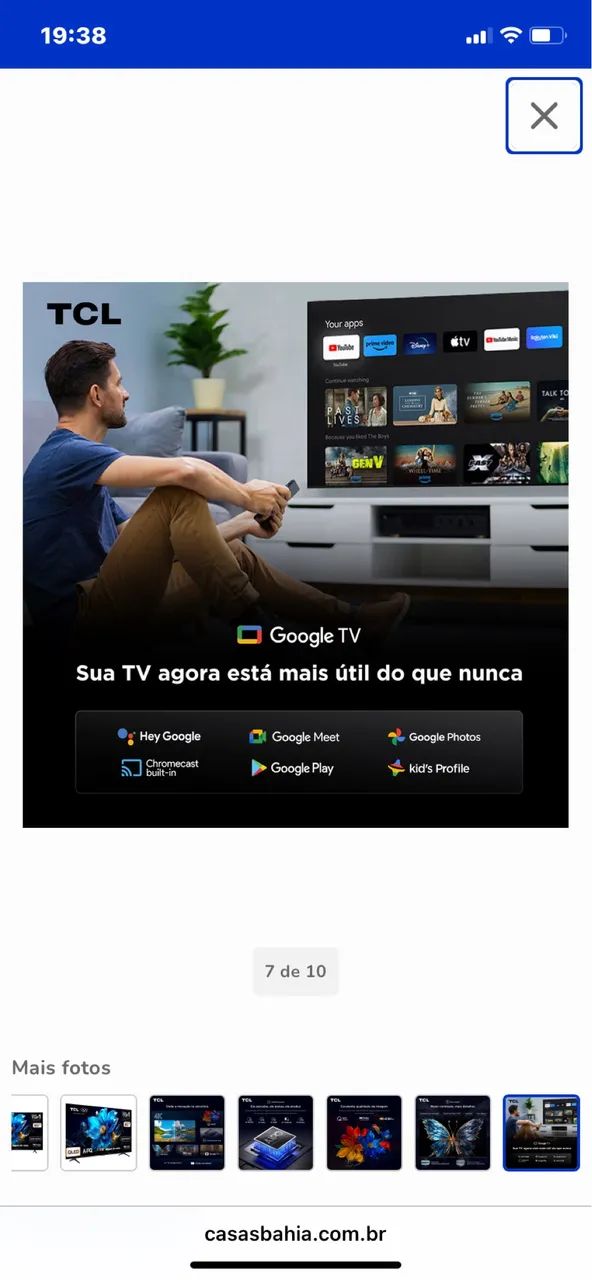 Tv smart TCL 65 polegadas Qled 4k Ultra hd Google tv e chromecast - Foto 5