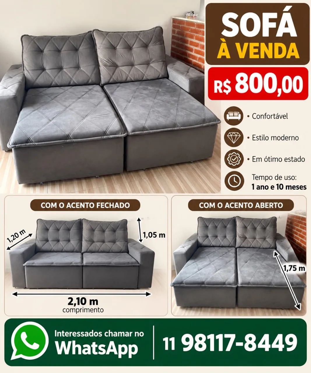 Sofá Retrátil  - Foto 4