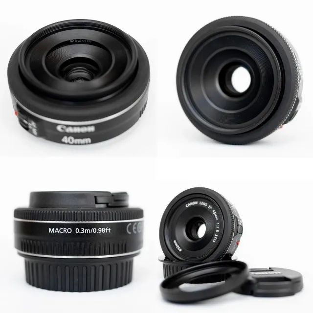 Lente Canon EF 40mm f/2.8 STM Pancake Macro, estado de nova + parasol metal original Canon - Foto 6
