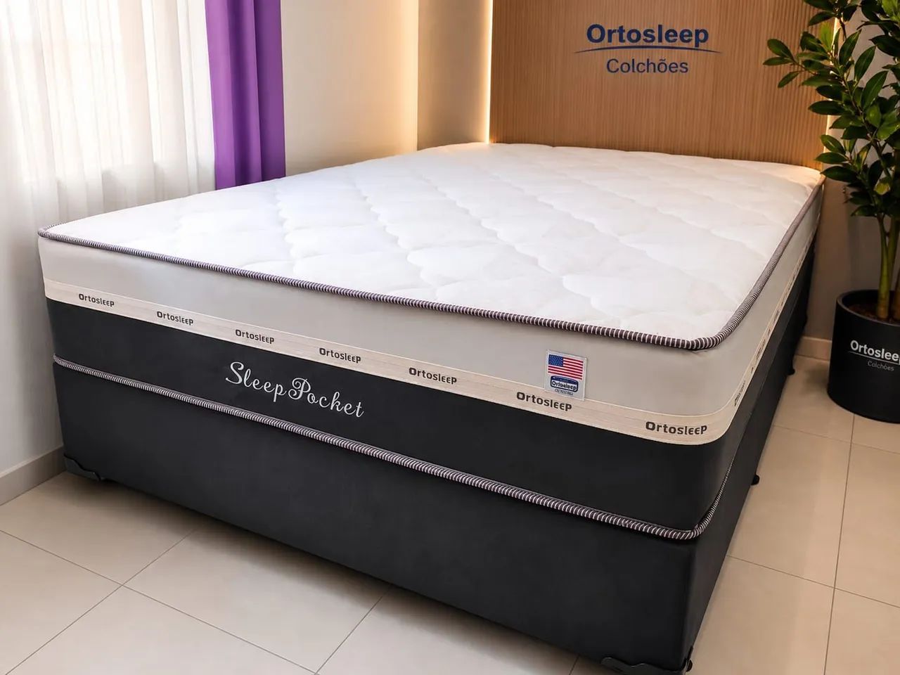 Colchão pochet casal molas ensacadas individualmente com a base