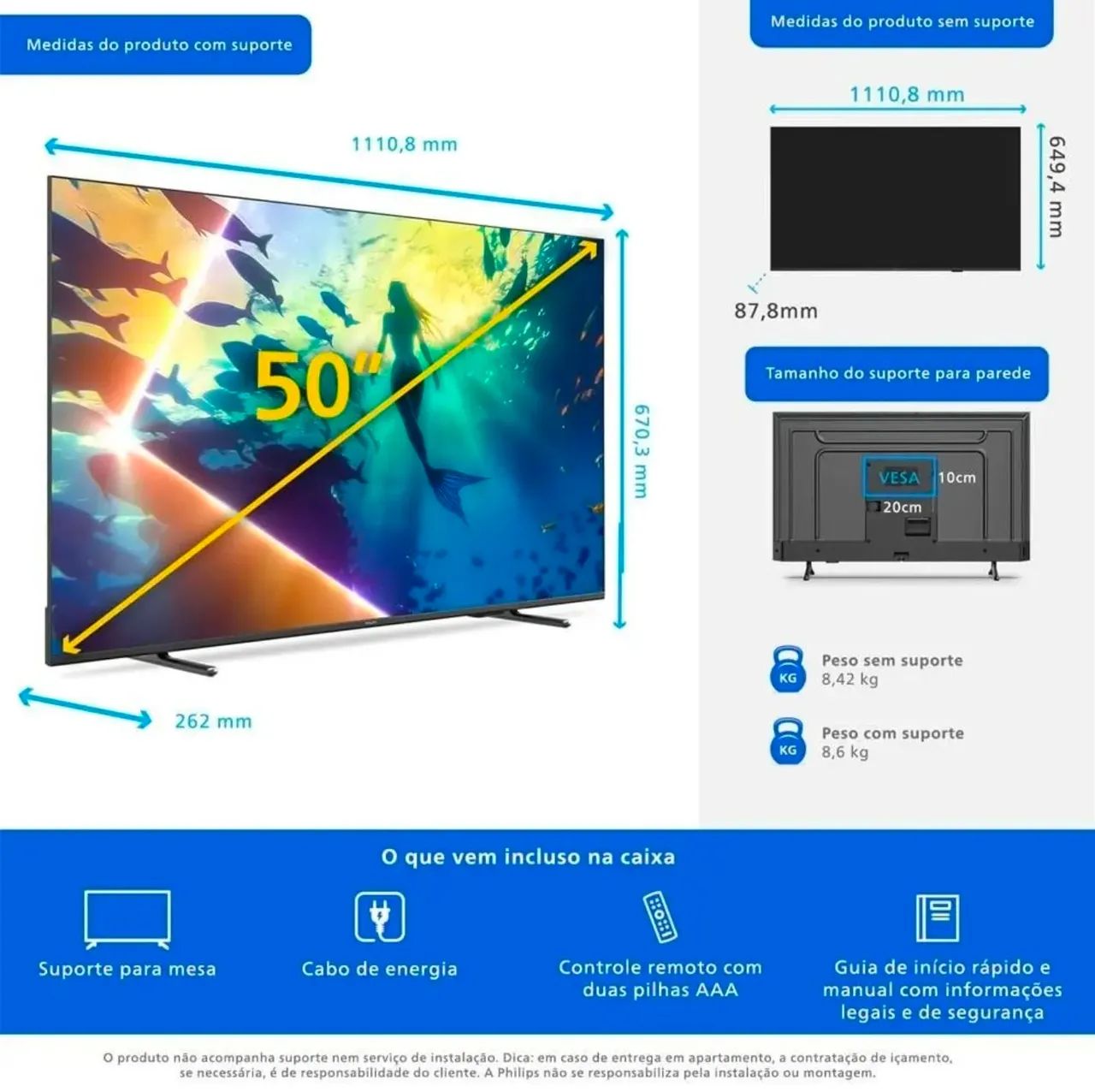 Smart TV Philips 50 com Ambilight - Foto 2